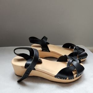 Swedish Hasbeens black leather 36/6.5